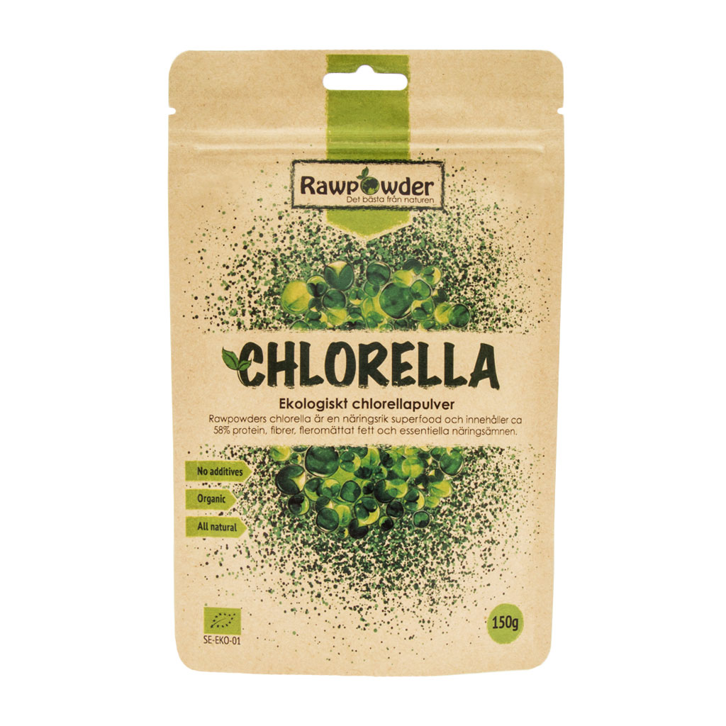 Rawpowder Chlorella pulver, 150g ekologisk