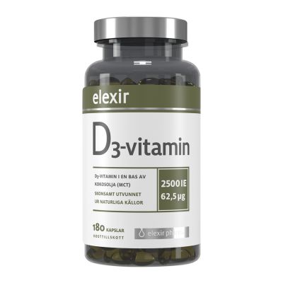 Köp Elexir Pharma D3-vitamin 180 kapslar på happygreen.se