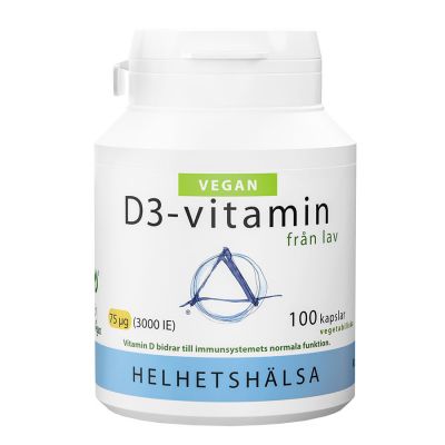 Helhetshälsa D3 Vitamin 3000IE från lav 100 kapslar