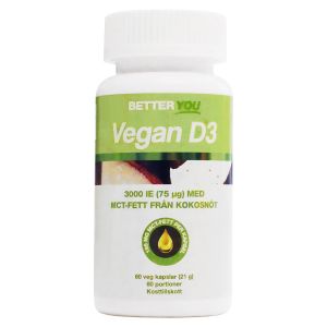 Better You Vegan D3 3000IE + MCT-fett – Tillskott med D3-vitamin & MCT-olja