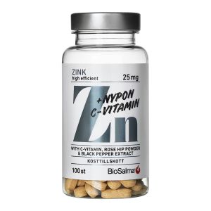 BioSalma Zink + C-vitamin & Nyponpulver – med vitaminer & mineraler