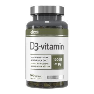 Elexir Pharma D3 Vitamin 1000IE 100 kapslar