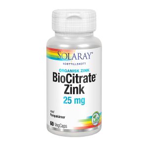 Solaray BioCitrate Zinc 25mg – Tillskott med zink bundet till citronsyra